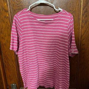 Cj Banks Pink Striped Women's Top 2x